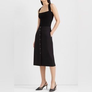 Club Monaco Accent Button Front Pencil Skirt Black 0